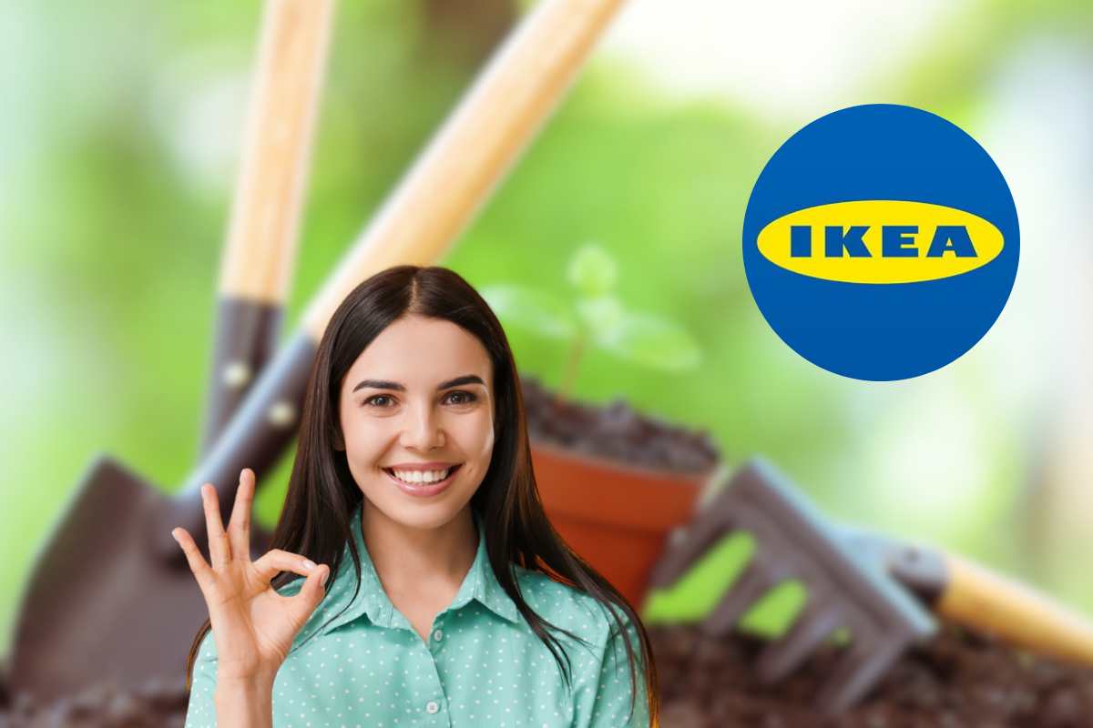logo ikea donna gesto ok attrezzi giardinaggio